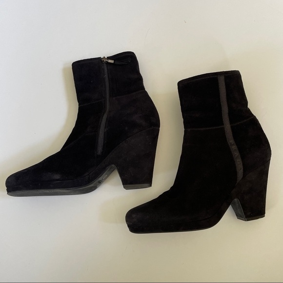 Prada Black Booties with Spell Out PRADA down Side Size 10 - Picture 6 of 16